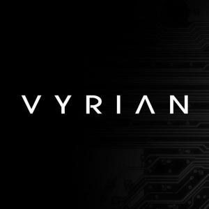 Black box with Vyrian logo centered inside.