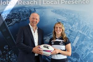 Colin Lynch and Aoibheann Reilly at the Launch of the EPS Global Athlete Partnership Programme