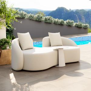 ZUO's Outdoor introductions in Atlanta will include the modern organic kidney shape Sunny Isles Loveseat for luxurious lounging outdoors.