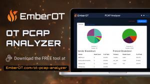 Screenshot of PCAP analysis tool; Text reads: EmberOT OT PCAP Analyzer; Download the FREE tool at EmberOT.com/ot-pcap-analyzer