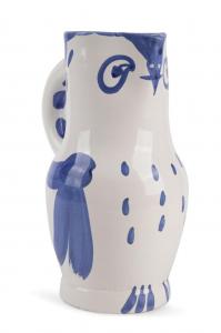 Pablo Picasso for Madoura ‘Hibou’ (or owl) faience pitcher from 1954 (A.R. 253), 9 ¾ inches tall and decorated in medium blue on a white ground, marked and inscribed ‘Edition Picasso’ ($7,865).