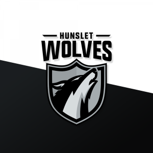 The New Hunslet Rugby silver and black logo