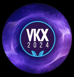 The VKX2024 purple logo.