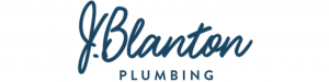 J. Blanton Plumbing logo featuring a water drop with a city skyline inside, representing their plumbing services, repairs, and maintenance expertise.