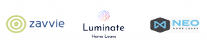 zavvie, Luminate Home Loans, NEO Home Loans logos