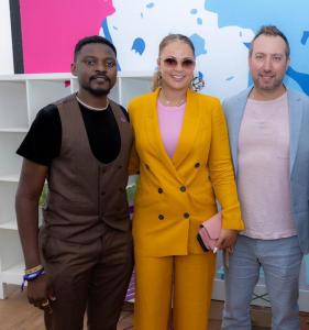 "Cannes France - (Pictured Left to Right) Hameed Bello, Eventnoire CTO; Erin J. Hall, Co-Founder of Pronghorn; Dan Sanborn, Co-Founder of Pronghorn."