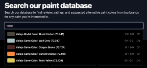 Searching the paint database
