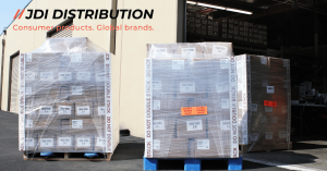 warehouse pallets filled with private label products for shipping