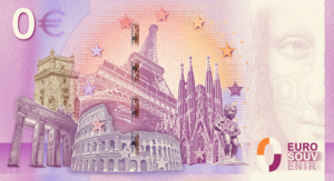 This is the back side of the Euro Souvenir banknote