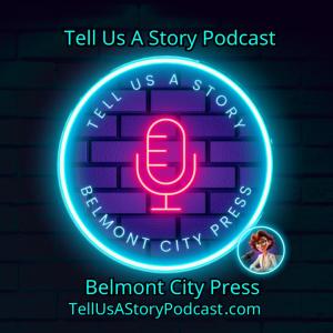 logo for tell us a story podcast