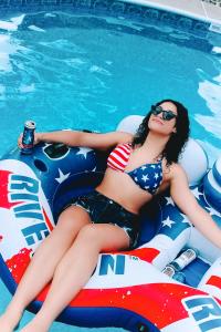 KLYR Sweet Tea of Freedom + Female Model + Floatie in Pool