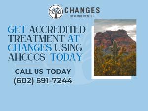 A desert scene shows the concept of Changes Healing Center proudly accepts most forms of AHCCCS as well as many private insurance in-network