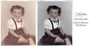 Before and after photos of photo restoration service