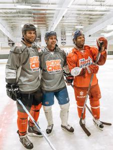 Retired professional hockey player, Marvin Degon IV and the Athletes for CARE team hit the ice on Sunday