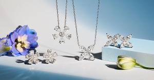 Flower shaped necklaces, rings and earrings from the Bouquet Collection by With Clarity