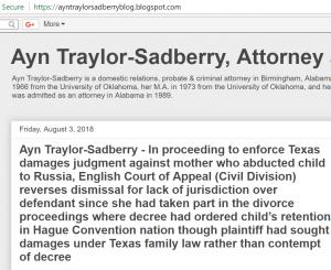 Blog of attorney Ayn Traylor Sadberry