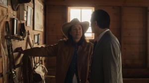 Ranch owner Peg, played by Robin Weigert, gets an unwanted visitor, Salaryman Hideki played by Arata Iura