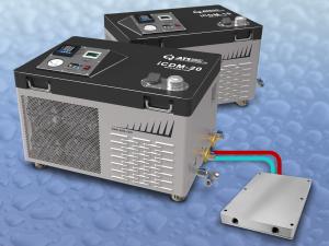 The Industrial Cooling Distribution Module (iCDM) from ATS is a plug and play system that houses all components of a liquid cooling loop in one portable enclosure and connects to cold plates and other liquid cooling devices for electronics.