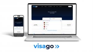 VisaGo.ae's user-friendly portal displayed on a laptop and mobile device, showcasing the simplicity and accessibility of applying for UAE tourist visas online.