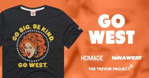 NINA WEST X HOMAGE LIMITED EDITION TEE BENEFITTING THE TREVOR PROJECT