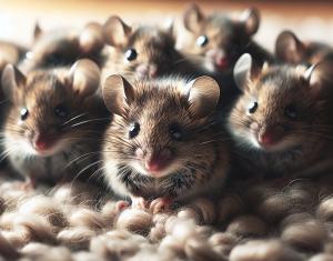 A bunch of cute mice looking at you