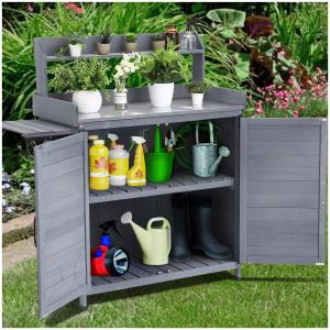 GARVEE Outdoor Potting Bench Table Storage Cabinet