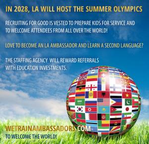 We Train Kids to Be Amazing Ambassadors for 2028 LA Games and Welcome The World www.WeTrainAmbassadors.com