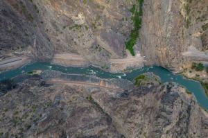 Wind River Canyon has rock formations that are millions of years old.