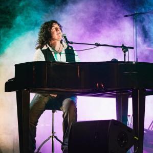 a man playing piano