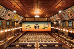 The interior of Eirakukan Kabuki Theater