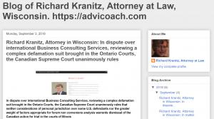 Blog of Attorney Richard A Kranitz in Wisconsin
