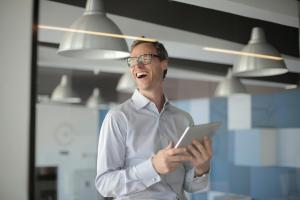 social services software engineer smiling at Bell Data Systems