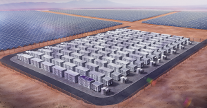 Rendering of a BESS with Solar Farm