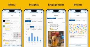 A series of screenshots showing how the new Untappd for Business mobile app handles venue management