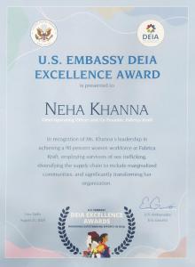 Winner of U.S. Embassy, DEIA Excellence Award, 2024