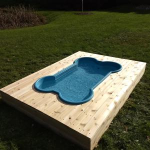 Simple Bone Pool Deck Kit from One Dog One Bone. Built with Pressure Treated Wood Option.