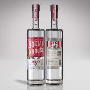 SOCIAL HOUSE® Vodka Varsity Limited Edition Bottle featuring the University of Wisconsin partnership branding