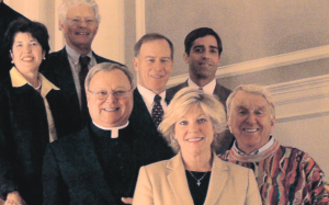 Some of International Samaritan's Founding Families are pictured here: John and Joan Vatterott, Fr. Don Vettese, S.J., Joe Rideout, Scott Savage, and Karen and Bill Pulte.