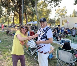 Congressional Candidate Larry Thompson campaigning at Warner Center Park Concert