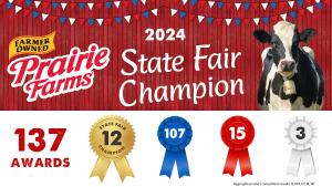 Prairie Farms Dairy and its family of companies received 137 awards from product competitions at the Illinois, Missouri, Kentucky,  Wisconsin, and Iowa State Fairs