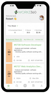 Workz360 independent profesional app
