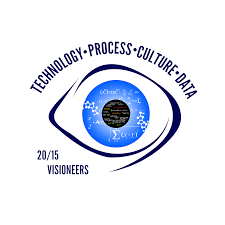 20/15 Visioneers logo that incorporates science and computational approaches as well as a holistic approach with culture, data, process, and technology