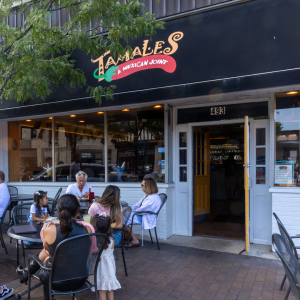 Exterior of Tamales Restaurant in Chicago, highlighting their participation in J. Blanton Plumbing's Restaurant Partnership Program for expert drain clearing and plumbing services.