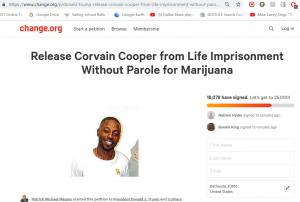 Change dot org page for Corvain Cooper (Attorney Patrick Megaro)