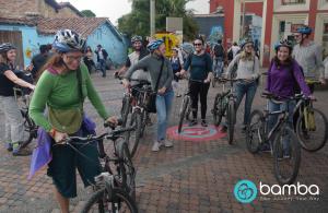 A group of friends in a biking trip to Bogota