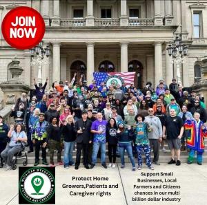 Michigan Weedsters Cannabis Advocacy Non-Profit Standing At The Steps of The Michigan State Capital $Weedsters