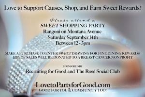 Love to Shop and Support Sweet Causes? Attend The Sweetest Party for Good Sponsored By Recruiting for Good www.LovetoPartyforGood.com Good for You+Community Too!