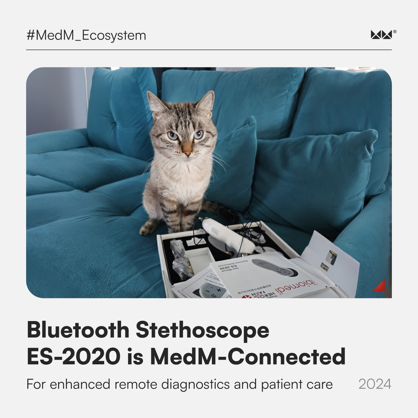  iBiomedi ES-2020 electronic stethoscope integrated with MedM RPM