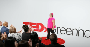 crowd clapping for Katie Hornor at her TEDx Talk