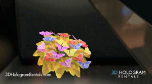 Butterflies on flower hologram